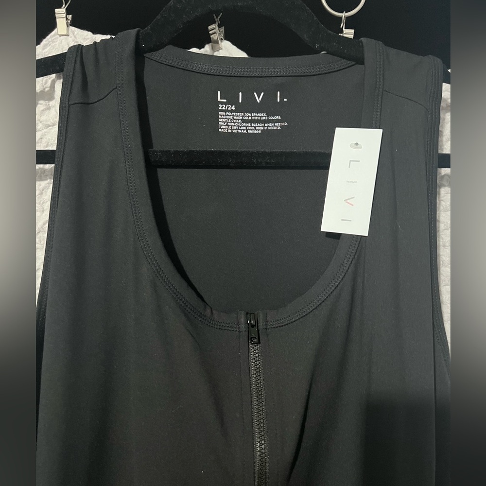 Lane Bryant Black Active LIVI Soft Sleeveless Fitted Jumpsuit NWT Size 22/24 - Picture 8 of 8